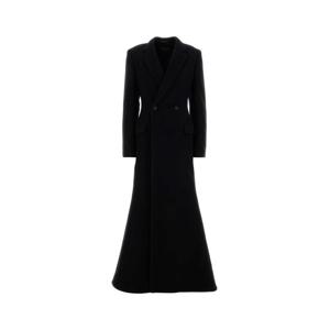 발렌시아가  여성 울 더블 브레스티드 코트 850599TTU07 Black B