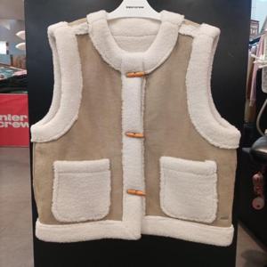 인터크루 HC03 무스탕 배색 베스트 ITZ4VO51ALE