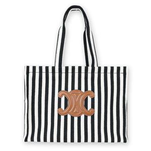 셀린느 여성 트리오페 스트라이프 라지 토트백(블랙화이트) 196762GBS 38AW