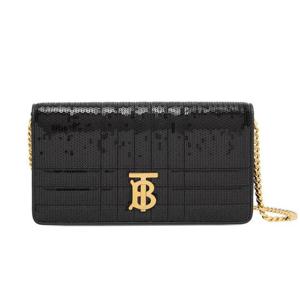 버버리 롤라 디태처블 스트랩 시퀸 월렛백 블랙 8062251 A1189 STK