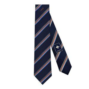 구찌 스트라이프 넥타이 792467 4E009 4276 네이비