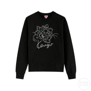 겐조 스타 타이거 자수 긴팔 티셔츠 블랙 FE6 5SW218 4MG 99J