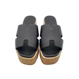 에르메스 여성 에제 30 스웨이드 샌들 블랙 H221026Z02