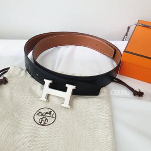 에르메스 H 버클 클래식 남성 벨트 양면 리버서블 32mm 블랙 골드 선물