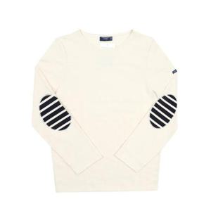 세인트제임스 긴팔 0844 ECRU NAVY ECRU 메르디앙 모던 스트라이프 엘보 패치 남성긴팔티 여성긴팔티