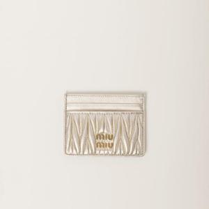 미우미우 카드지갑 마테라쎄 나파 가죽 골드 금장 5MC076 AFPP F0846