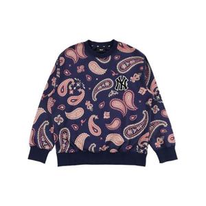 MLB 공용 페이즐리 패턴 오버핏 맨투맨 3AMTI0224-50NYD