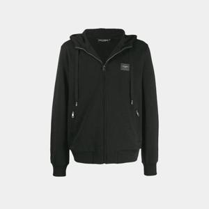 돌체앤가바나 남성 플레이트 로고 코튼 후드집업 블랙 G9PD2TFU7DUN0000