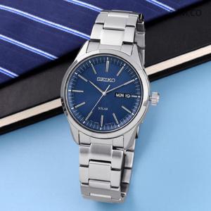 세이코 SNE525P1 태양충전 솔라파워 라운드 블루 정장캐쥬얼 남자 메탈 시계 d