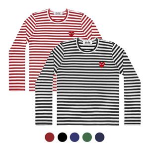 꼼데가르송 보더티 스트라이프 긴팔 티셔츠 남성 여성 레드와펜 T164