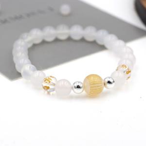 에르모사 젬스톤 G064_화이트마노8mm+실버925 (염주 불교 패션)