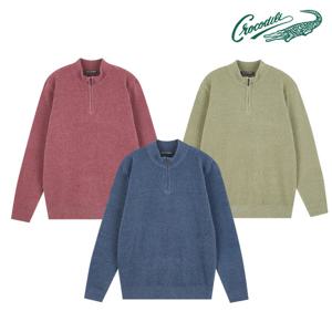 [크로커다일] 셔닐 하프 집업 니트 CDAA8KR4331