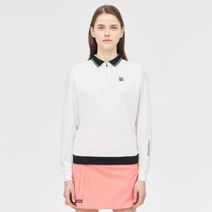 [링스] 여성 배색카라 포인트 블루종 티셔츠 L21C1TO064_WH