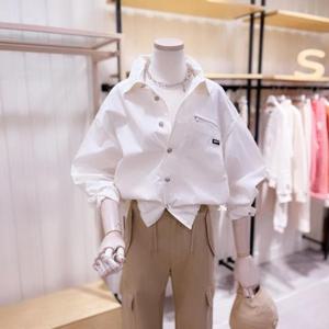 [시에로]  SK2SHF20M_아웃포켓 밑단 스트링 크롭 셔츠