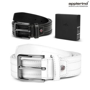 애플라인드 천연소가죽 라인 레더 골프벨트 AZ4MBT01 IS