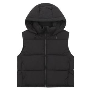 에꼴리에 세이브존03 겨울 후드 착탈 크롭 웰론 조끼 23D0159-BK