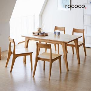 로코코 퓨어 애쉬원목 6인 식탁세트(원목의자4)