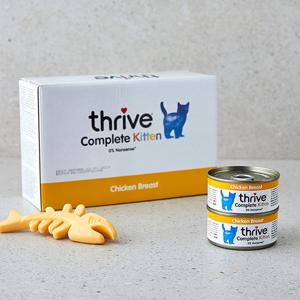 [12개세트] 쓰라이브 컴플리트 그레인프리 키튼 치킨 캔 75g 고양이 사료