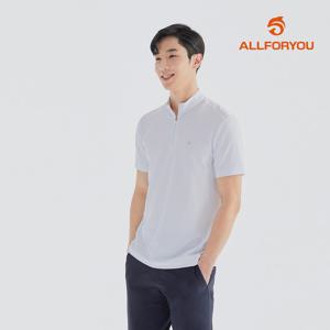 [올포유] [모델착장] 남성 솔리드 조직감 믹스 반집업 반팔 티셔츠 AMTHL3268-100_G