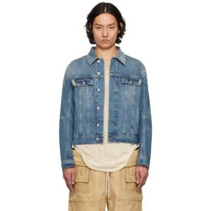 25 FW 릭오웬스 남성 인디고 블루 할리우드 트러커 데님 재킷 251126M177002