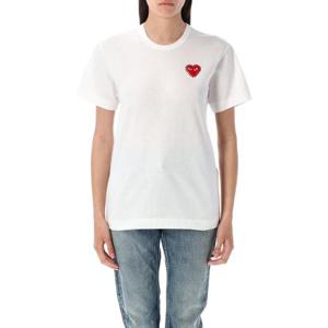 꼼데가르송 반팔 티셔츠 AXT8010512 WHITE RED DOM