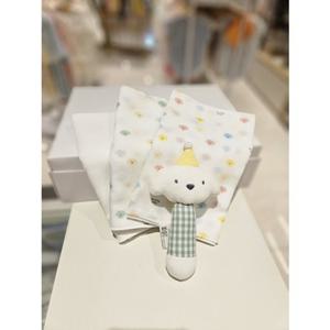 블루독베이비[hu] WH)구름강아지딸랑이손수건SET 45W70-BHD-05 손수건 10장세트 딸랑이 타올 출산용품