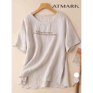 [앳마크]ATMARK (77까지)코트닌자수레터링티셔츠_AA53TS032G