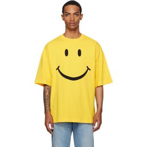 모스키노 티셔츠 옐로우 Smiley 오가닉 코튼 티셔츠 252720M213017