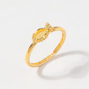 24K 순금 반지 슬림 컷팅 물고기 1.875g