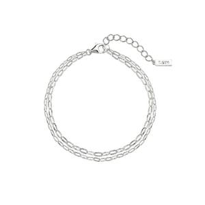 [티르리르]티젠 맥시마이즈 실버화이트 아트 커팅 체인 팔찌 TBSSVW14060M