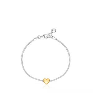 [토스(주얼리)]TOUS  투톤 하트 체인 팔찌 / 1004103700