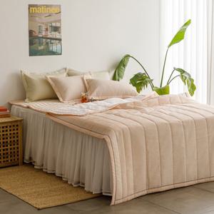 [르헤브] 샤르베 시원한 여름 침구세트 시어서커 얇은 차렵 이불세트 베개 Q