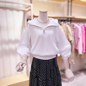 [시에로]SK1THF03M_반집업 7부 후드 티셔츠