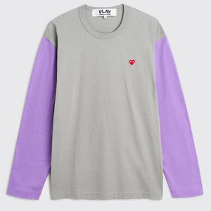 26 SS 꼼데가르송 플레이 미니 하트 로고 패치 투톤 롱슬리브 티셔츠 P1T316 3