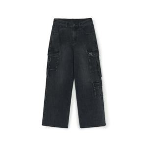 MLB  (3FDPB0554-50BKS) 여성 멀티카고 메가 와이드 데님팬츠