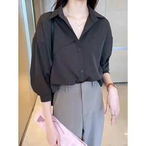 [베나프]뷰어 루즈핏 사선 긴팔셔츠_BJ3LS005