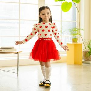 [코코리따]하트하트 물결골지 티셔츠CELA238G1