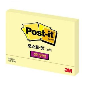 3M 포스트잇 강한 점착용 657SSN 노랑 5개