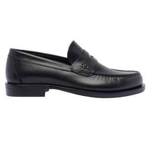 26 SS 페라가모 간치니 오너먼트 퓨어 카프 스웨이드 네로 페니 로퍼 778764