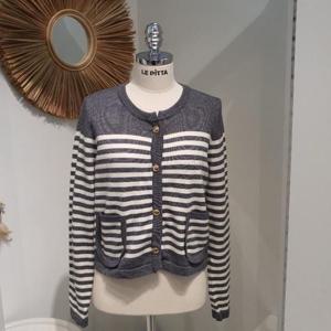 르피타 HC06 금장 스트라이프 가디건(그레이) L244UKTA53