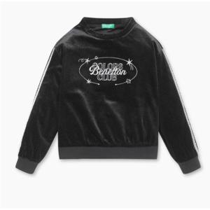 [베네통키즈]25FW-메탈 벨벳 레이스 테잎 맨투맨/QAMT08561