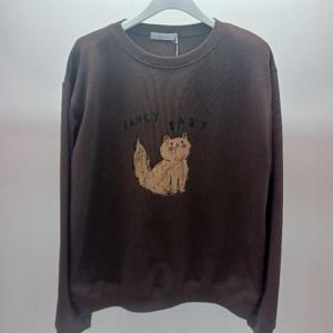 Latium HC06 국내생산 팬시고양이 라운드 깔끔한 맨투맨 면티셔츠 T2541ts01B