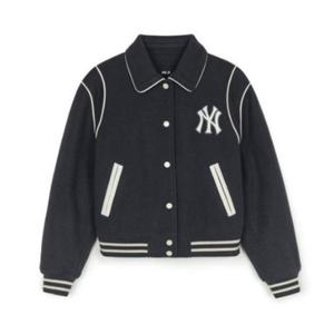 MLB자켓 GQC 3FJPV1046-50CGS 여성 울 카라 크롭 바시티자켓