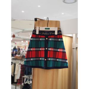 베네통키즈6 체크 스커트 QASK12561 25W