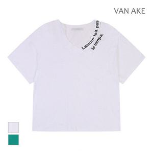 [반에이크][반에이크] 브이넥 레터링 반팔 티셔츠_VB39TSQ307Z (