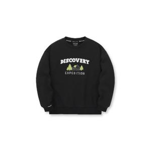 디스커버리키즈긴팔티 TQT DKMT71046-BKS 키즈 아웃도어 전판 로고 그래픽 기모 맨투맨