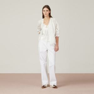 [듀엘]레이스 보더 블라우스  D253MSC013