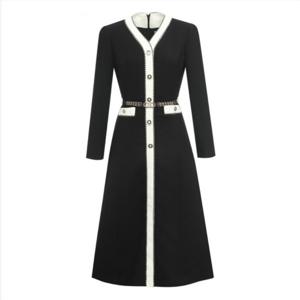 [미니멈]라인 배색 A라인 원피스 (MYAAWO1030ZB)_IC