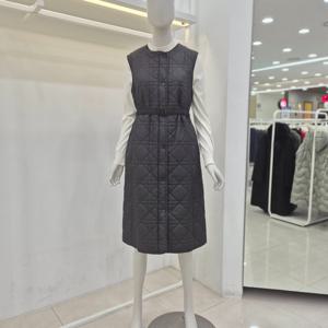 [꼼빠니아]벨티드 경량 패딩 원피스 CAFW0-WOP190