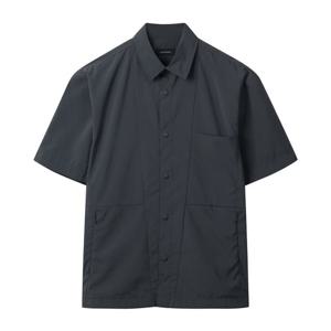 [커스텀멜로우]그레이 라인 디테일 하프 아우터 셔츠 CWSAM25301GYD